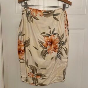 Floral Cream and Orange Women's Skirt